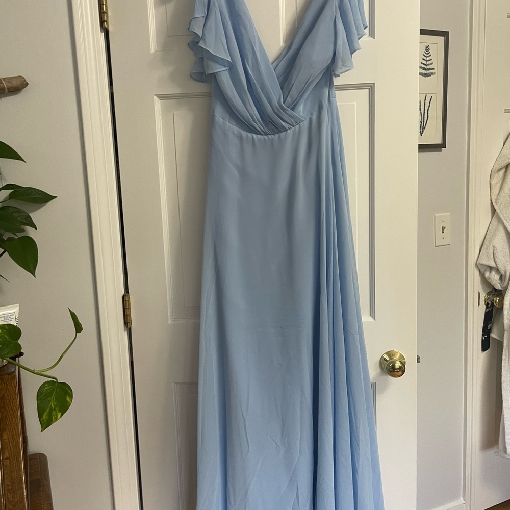 David’s Bridal Ice Blue Bridesmaid’s Dress NWT